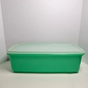 Vintage Tupperware Jadeite Green Bread Celery Keeper 782-7 Lid Grid Insert MCM